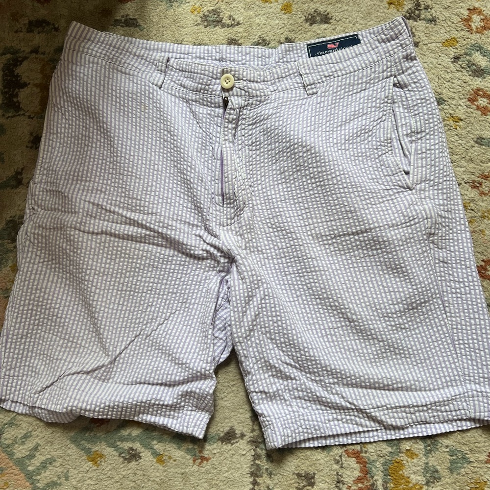 Vineyard Vines purple seersucker shorts
